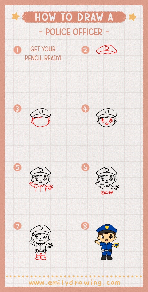 how to draw a police officer pinterest pin